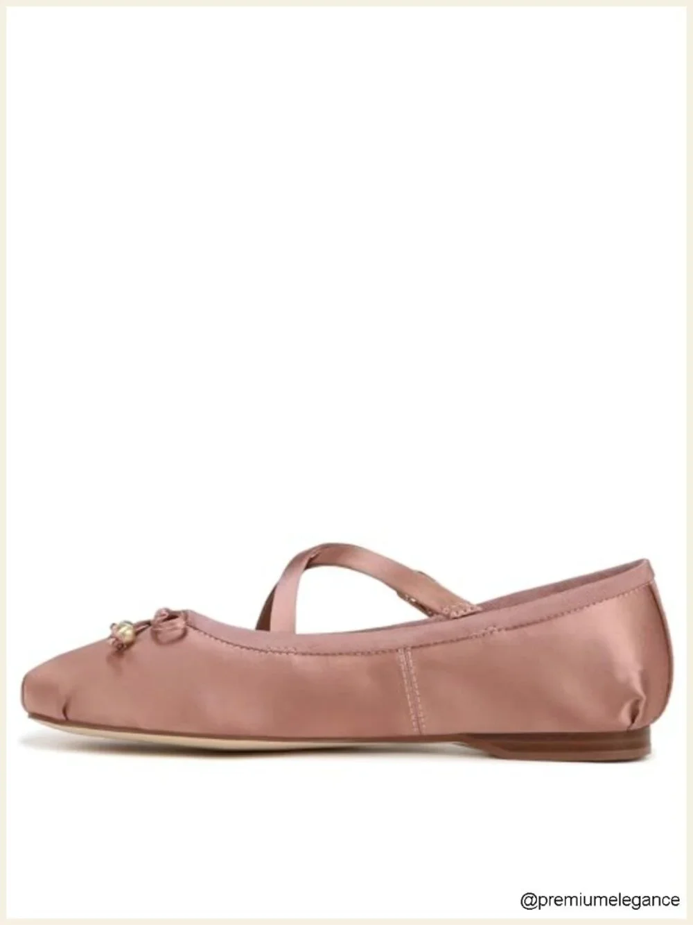 Ballet Flat with Bow Detail, Synthetic Sole, Round Toe